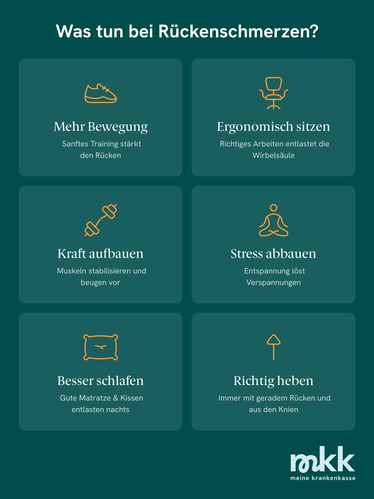 6 Tipps gegen Rückenschmerzen kurz zusammengefasst