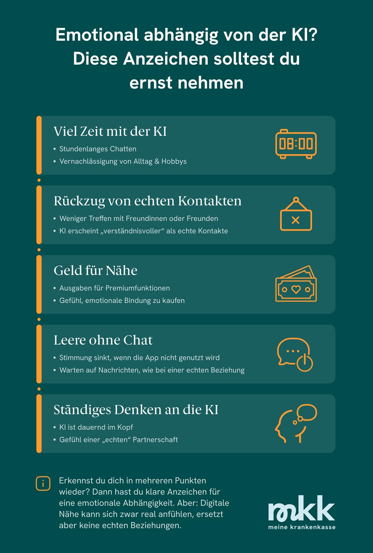 Anzeichen einer emotionalen Abh&auml;ngigkeit von KI-Freundinnen