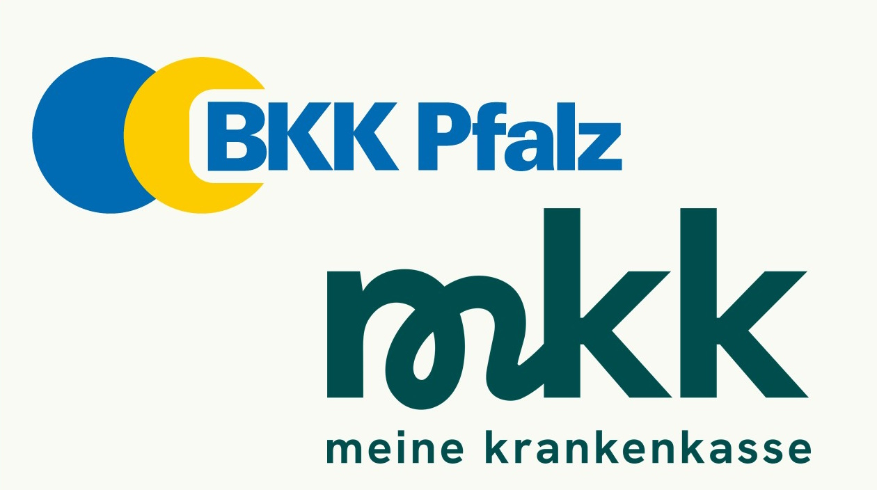 Beide Logos von BKK Pfalz und mkk - meine krankenkasse