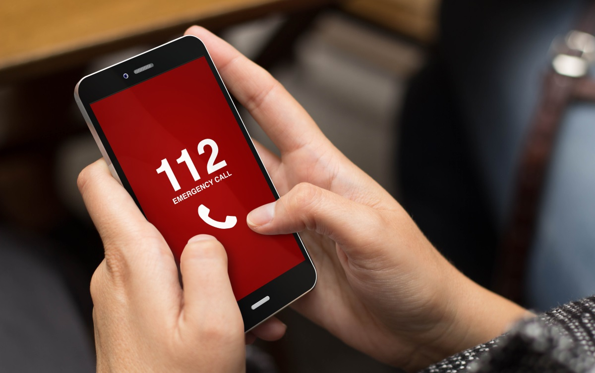 W&auml;hlen der 112 auf einem Handy