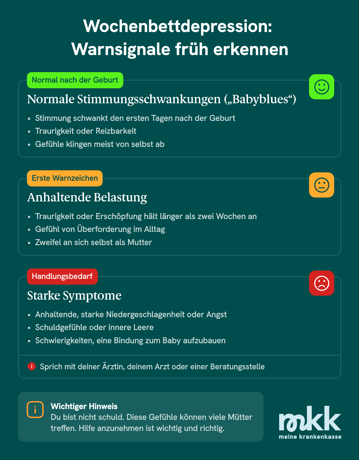 Warnsignale einer Wochenbettdepression