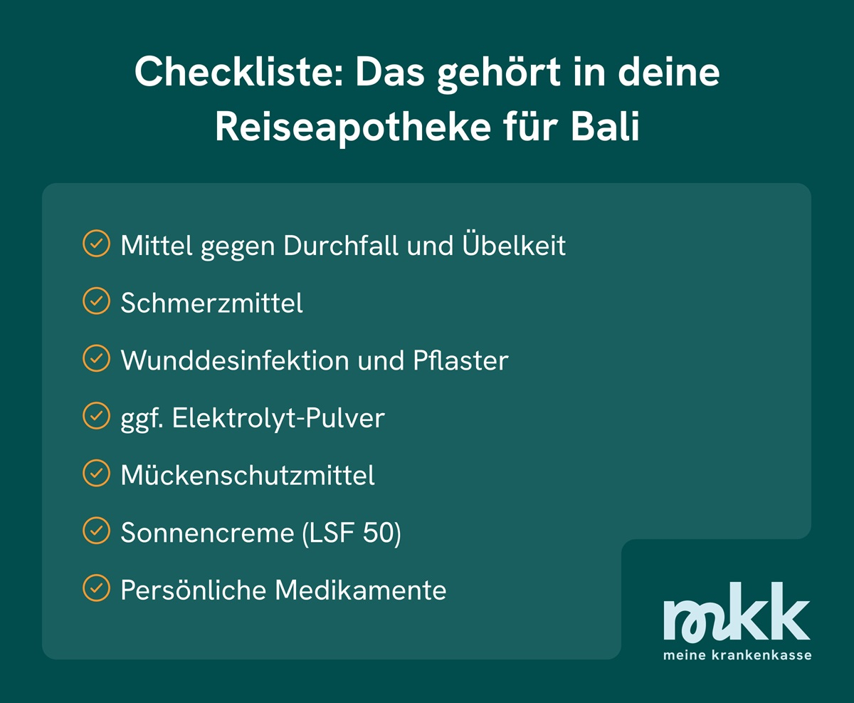 Checkliste: Das geh&ouml;rt in die Reiseapotheke f&uuml;r Bali.