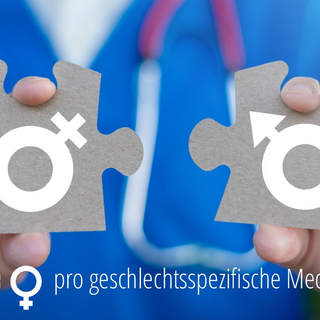 zwei H&auml;nde, die Puzzleteile mit den Zeichen weiblich und m&auml;nnlich zeigen