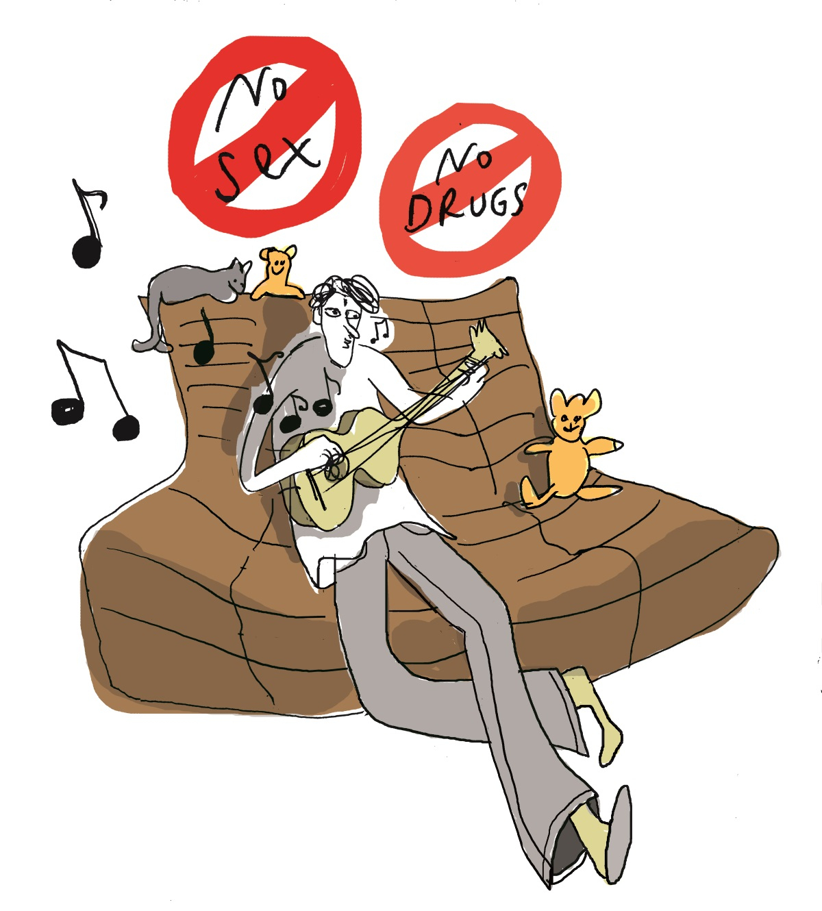 Illustration von Mann, der Gitarre spielt